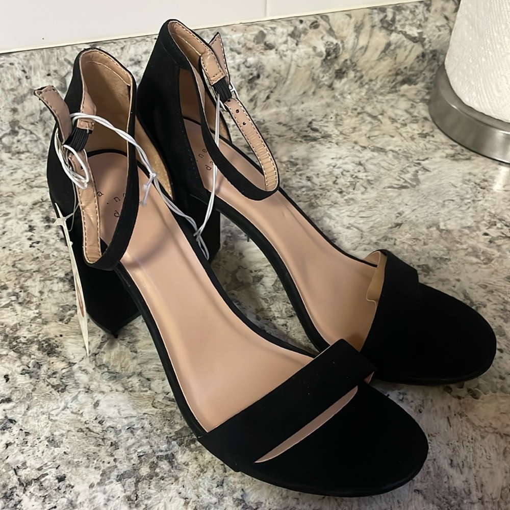 Women’s A New Day Ema Block Open Toe Heel casual fun party jeans hip classy